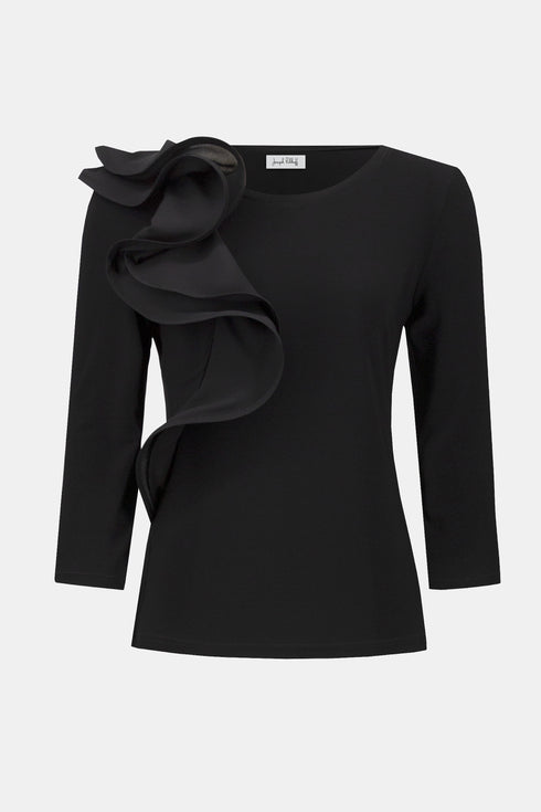 Joseph Ribkoff Tailliertes Langarm Shirt aus feinem Jersey mit Rüschen
